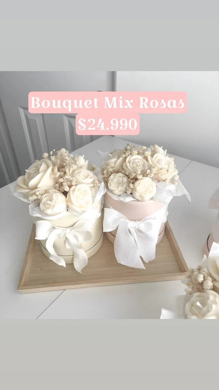 Bouquet de rosas y flores de cera NEUS